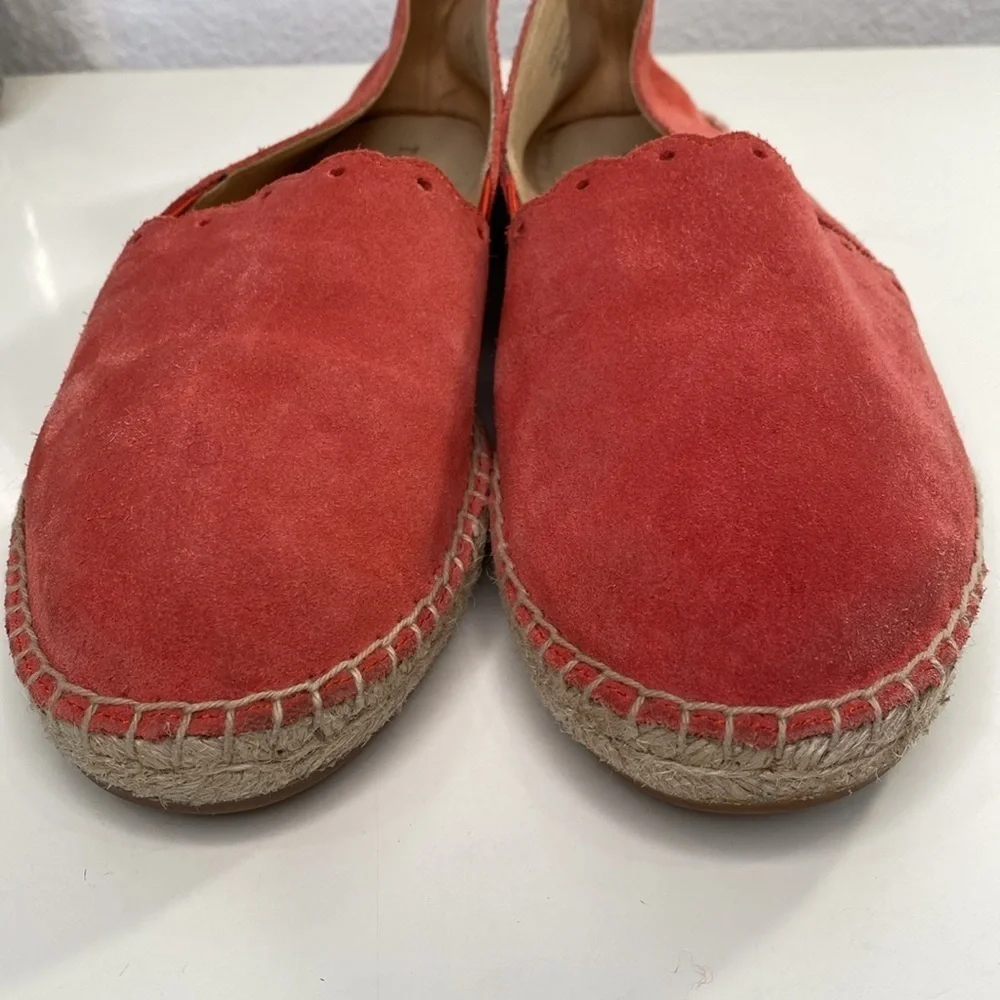 Talbots Izzy‎ Scalloped Suede Chic Red Espadrilles Size 9